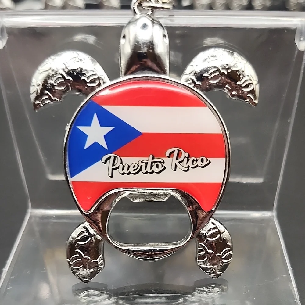 Puerto Rico Turtle Keychain with Opener